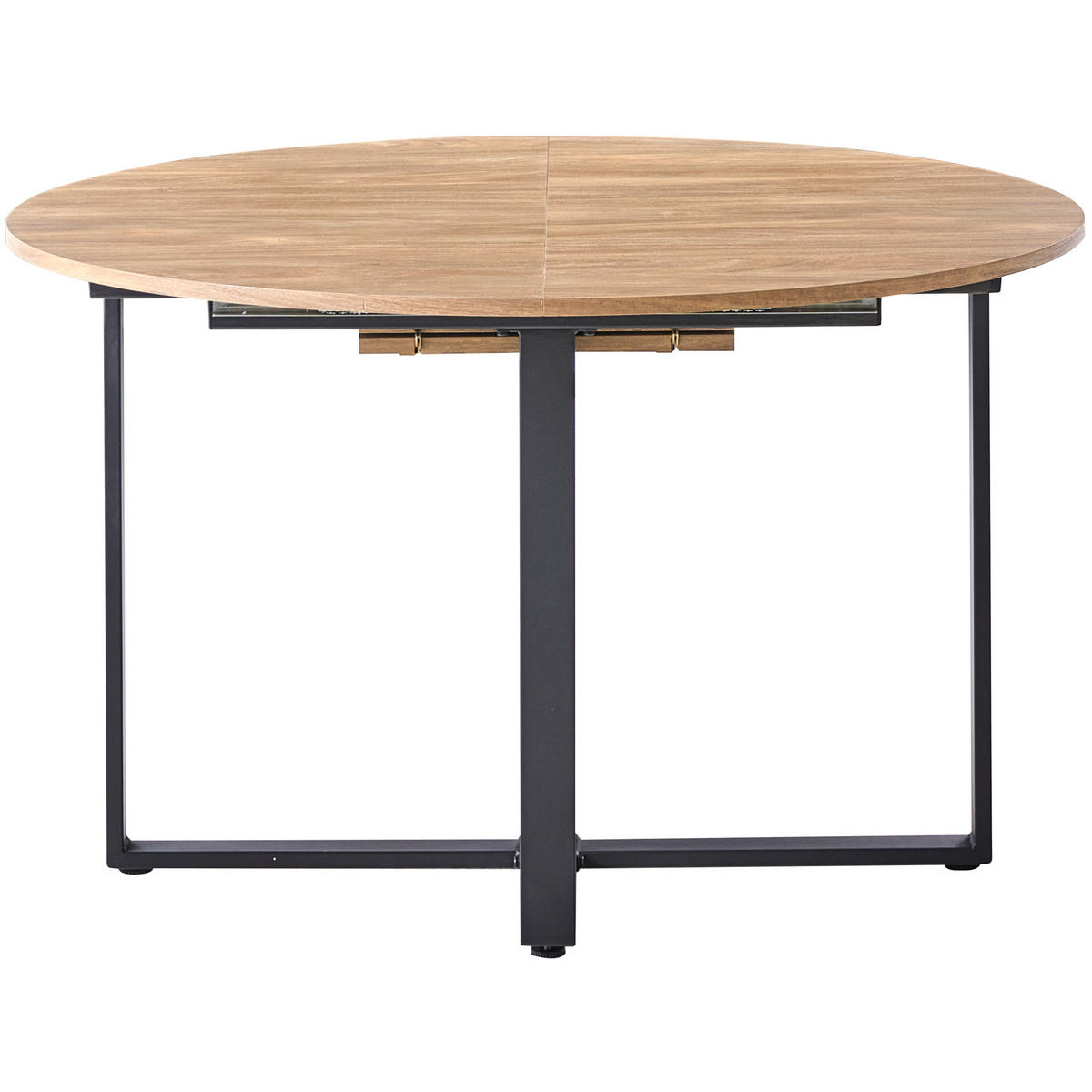JÍDELNÍ STŮL Hnědý 120-160/120 cm Alexandrina - hnědá, kompozitní dřevo (120/120/75cm) - Beliani