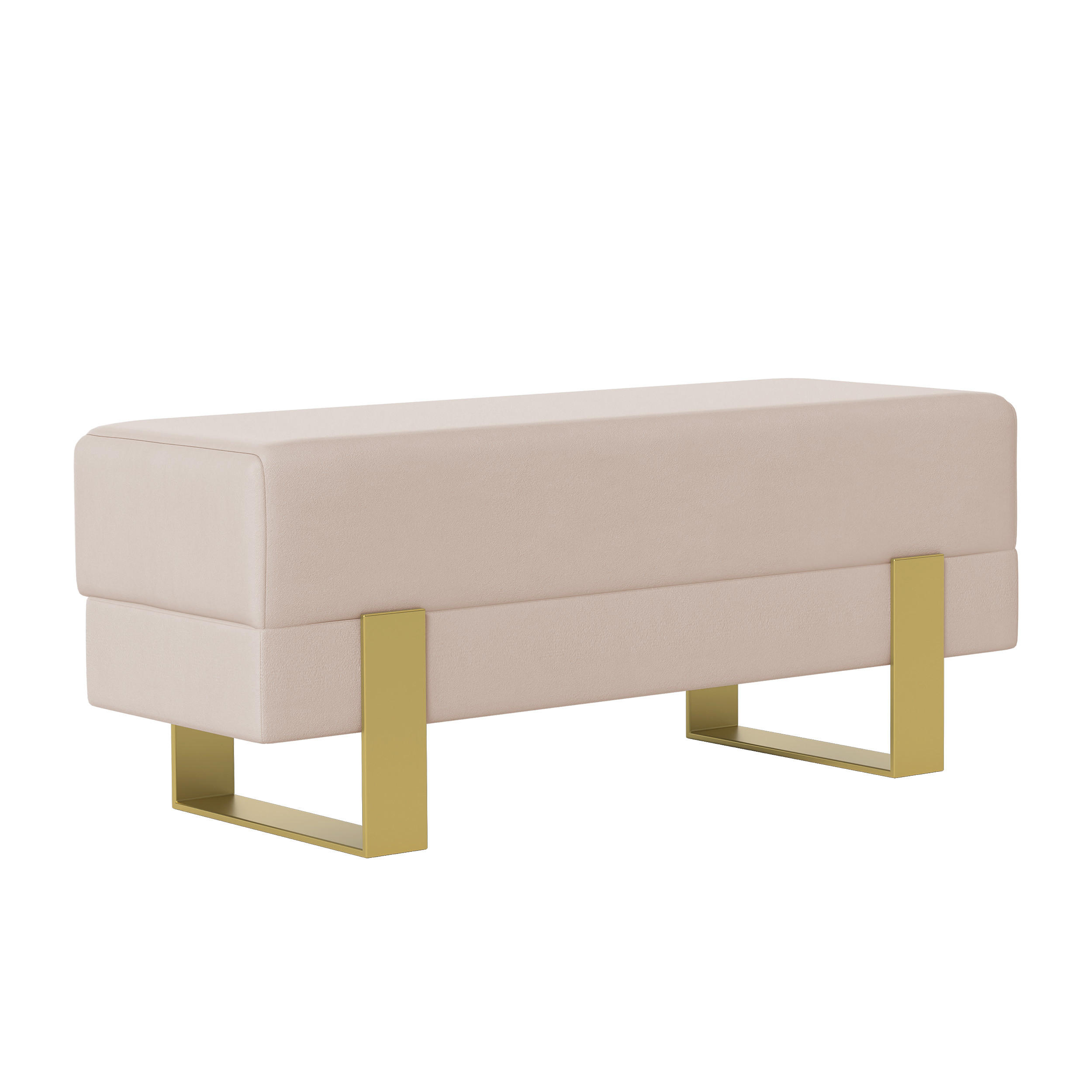 POLSTERBANK RIVA 80 cm Gold / Beige ,Metallgestell - Beige, Metall (80/47/35cm) - Idohome
