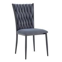 ESSZIMMERSTUHL mit hoher Rückenlehne Dark Grey Samt Metall - Dunkelgrau, Metall (45/94/58cm) - Meubliv