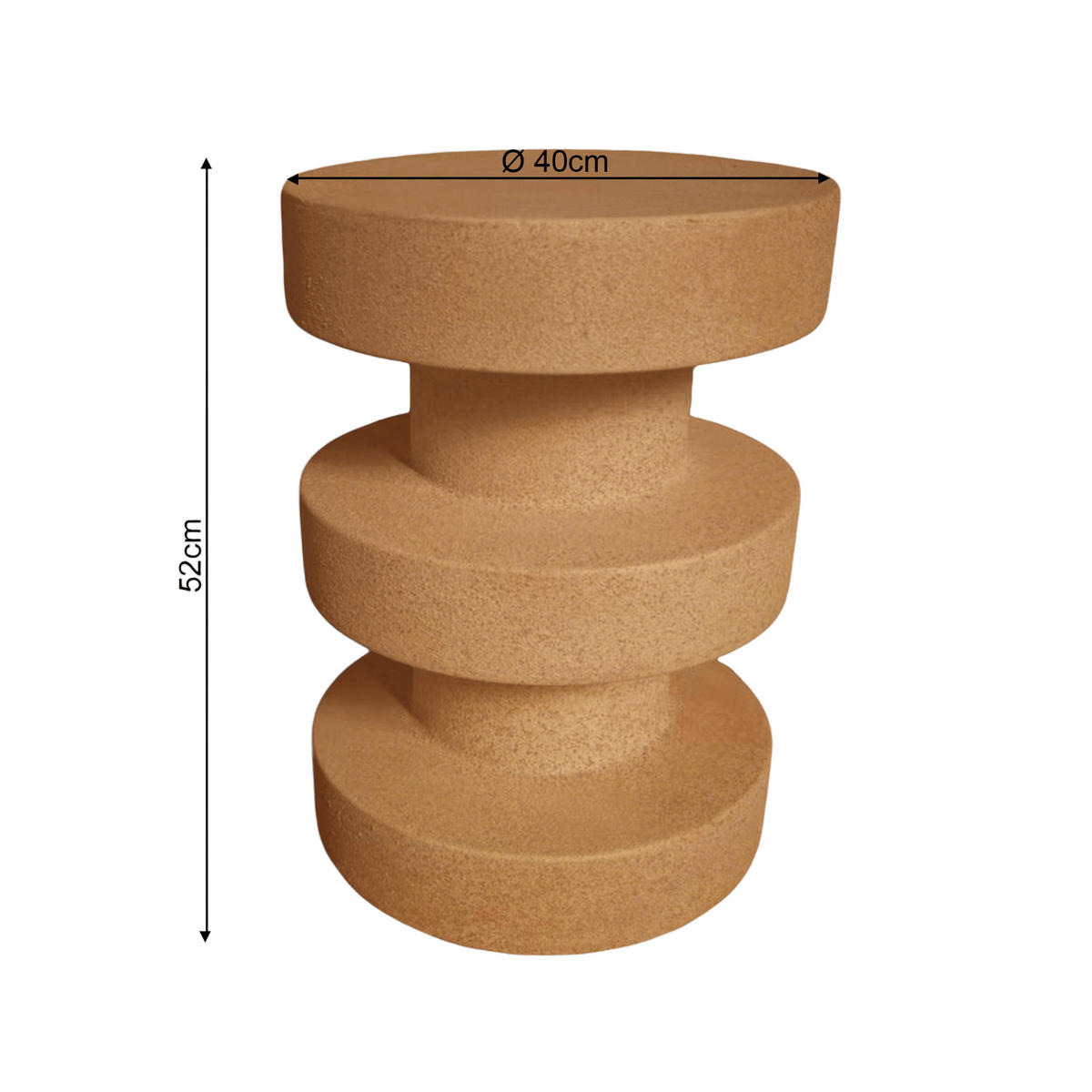 BEISTELLTISCH Gelb 33/33/45 cm - Gelb, Stein (33/33/45cm) - Mobili Rebecca