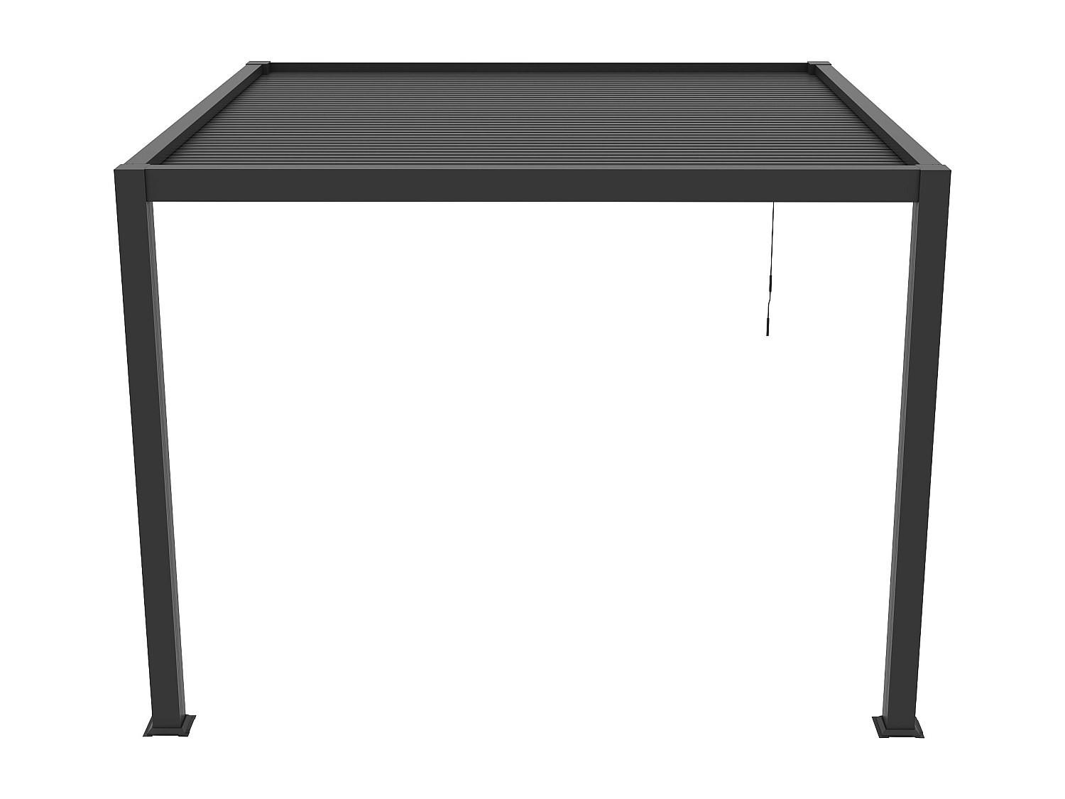 ANLEHNENDE Pergola - 304 cmcm x 308 cmcm - Metall, Metall - Anthrazitgrau - SERADO - Anthrazit, Metall (304/220/308cm) - Vente-Unique