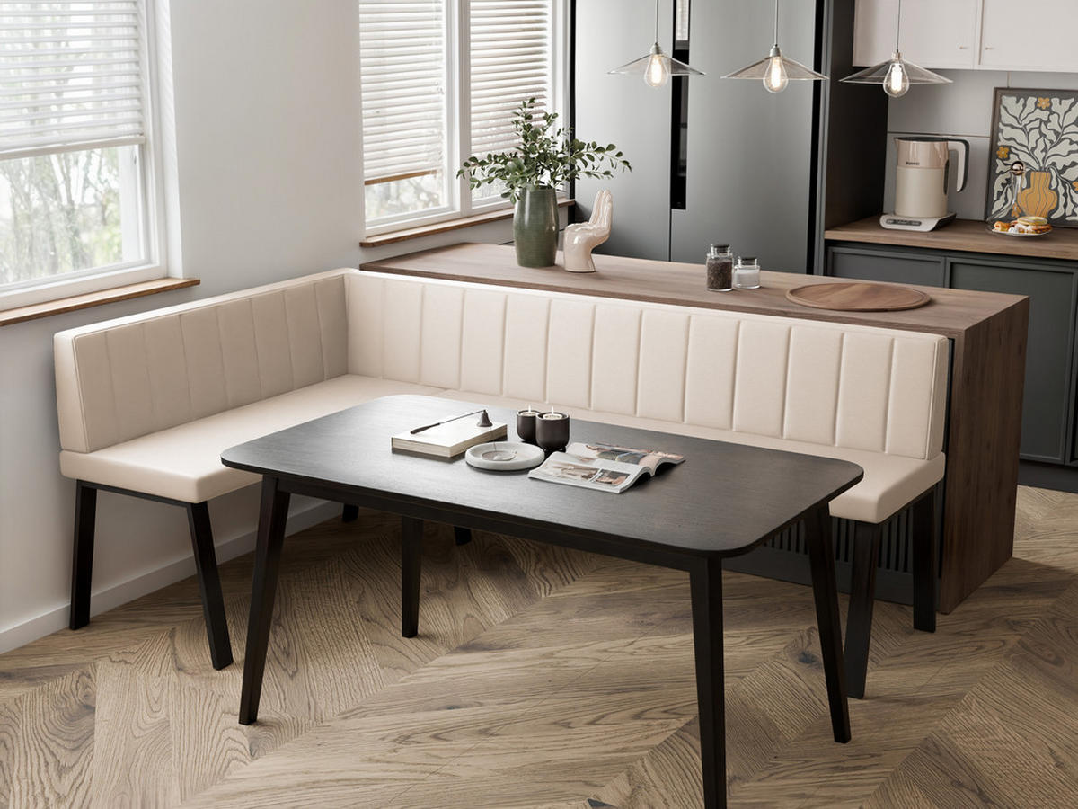ECKBANK links MONO Y Kunstleder gesteppt, 128/168 cm Beige - Beige, Kunststoff/Textil (128/168cm) - Idohome