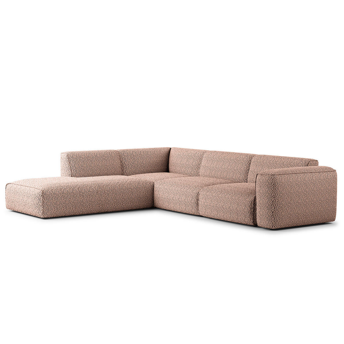 3-SITZER ECKSOFA mit Recamiere - Mauve/Schwarz, Kunststoff/Textil (295/231cm) - home24