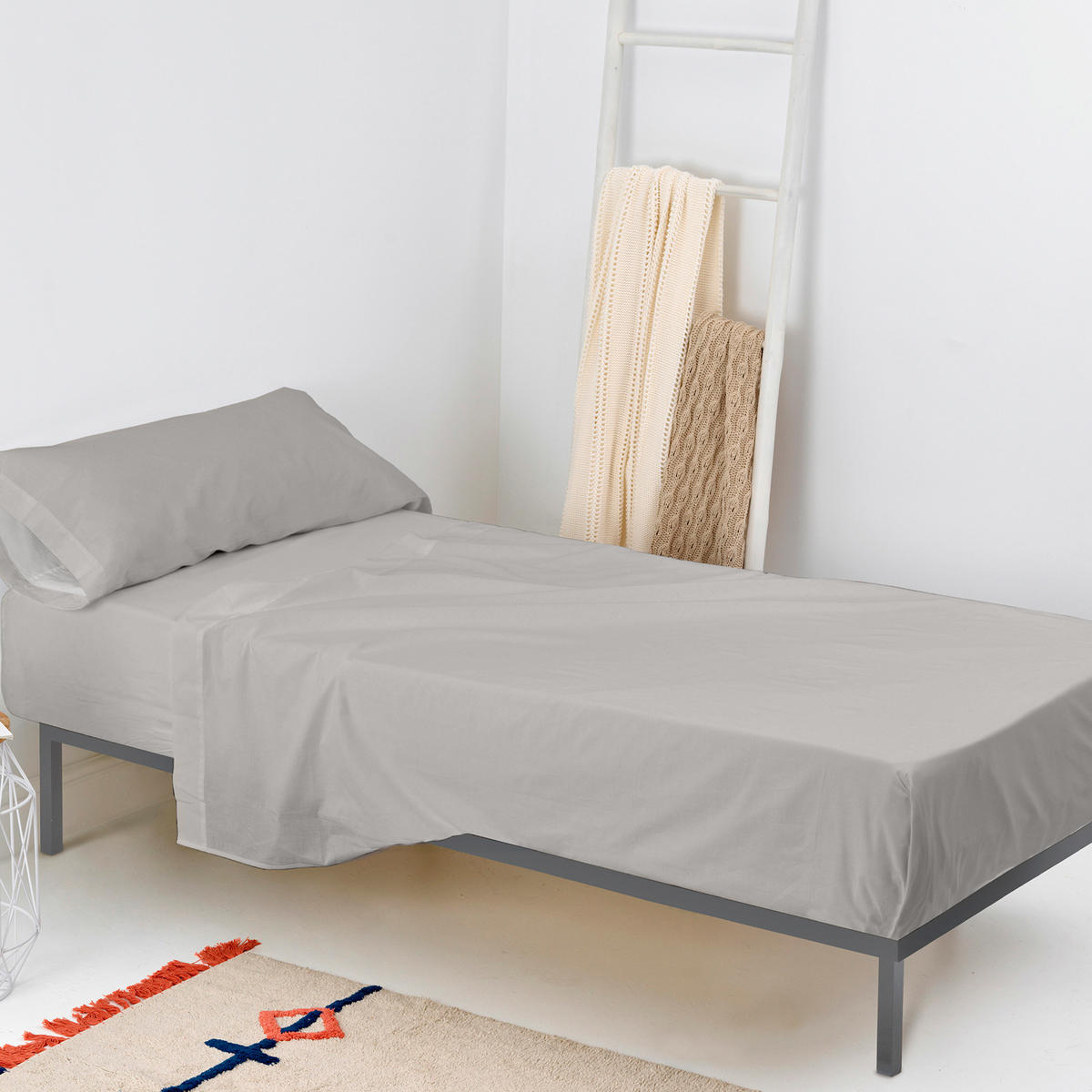 SPANNBETTTUCH basic 60x120x14 cm (kinderbett) grau - Grau, Textil (60/120cm) - Happy Friday