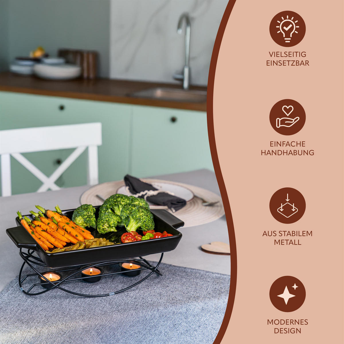 SPEISEWÄRMER, schwarz - Schwarz, Metall (30/8cm) - bremermann