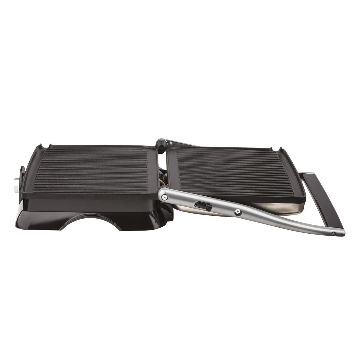 GRILL GR20 Schwarz und Silber, Panini Press - Silberfarben, Metall (15/12.3/33.2cm) - HKoenig