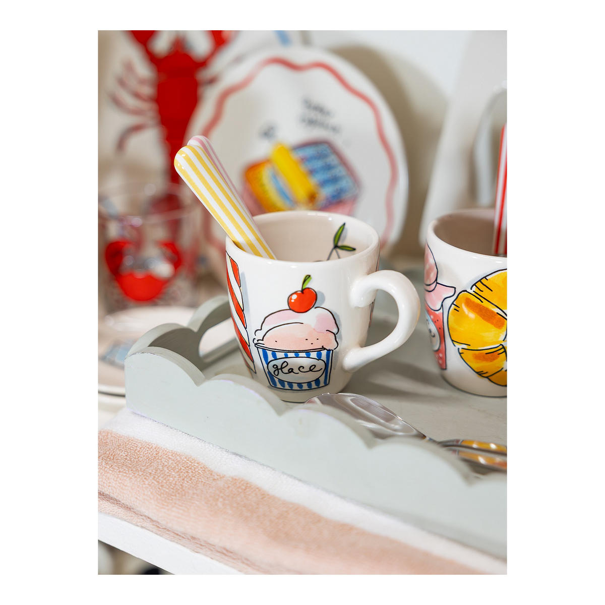 MINITASSE Eis in Bunt - 200 ml - Multicolor, Keramik (0.2L) - Blond Amsterdam