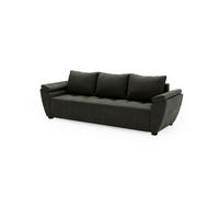 SOFA ZEUS mit Schlaffunktion MONOLITH 92 mit Stauraum - Dunkelgrau, Textil (80/78/240cm) - Bedante