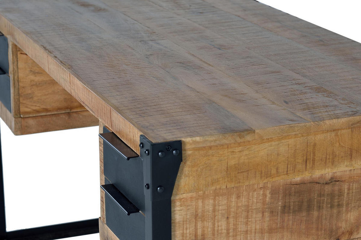 SCHREIBTISCH aus Mangoholz - Braun, Holz (135/70/76cm) - Giner y Colomer