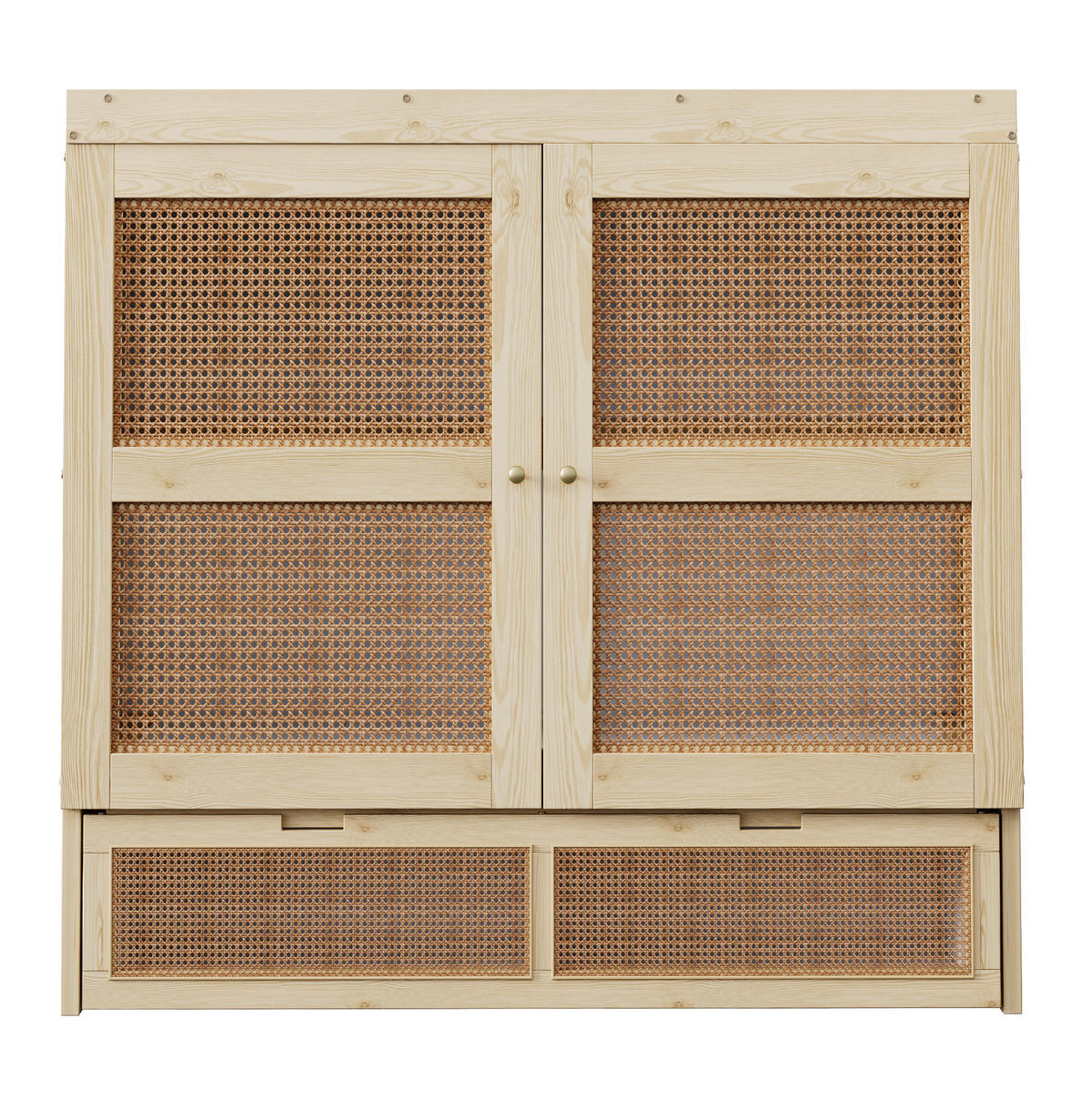KLAPPBETT 140/200 cm aus Holz – vertikal, mit Stauraum - Naturfarben, Holzwerkstoff (140/200cm) - BEAOK