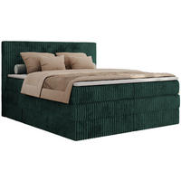BOXSPRINGBETT TILIANO KING - 180/200 - Dunkelgrün Cord - H3 - Dunkelgrün, Holz/Textil (180/200cm) - MKS