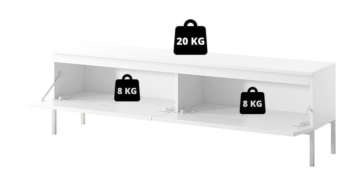 TV-SCHRANK Bemmi Schwarz mit schwarzen Beinen 150 cm - Schwarz, Holzwerkstoff/Metall (150/46/32cm) - Selsey