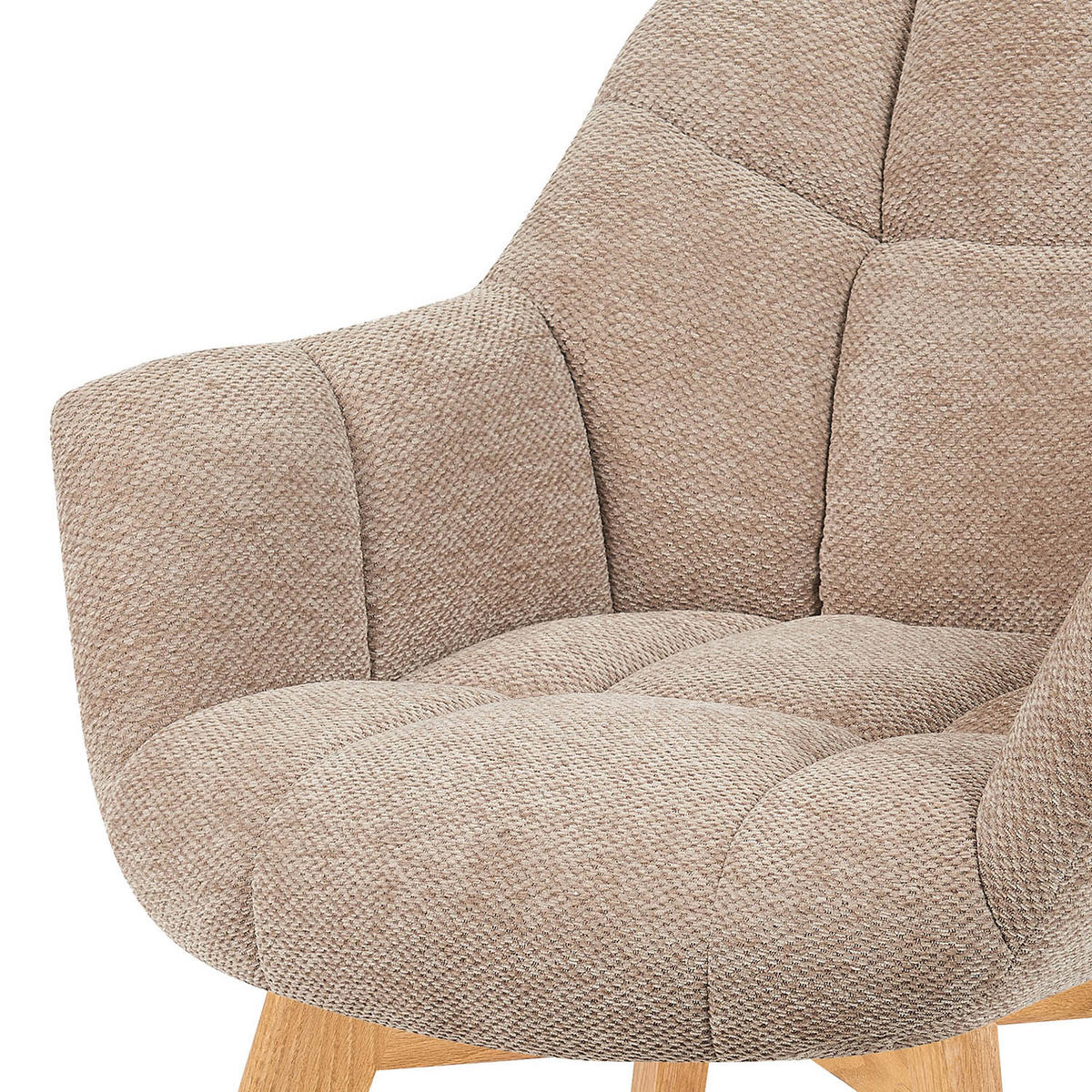 ESSZIMMERSTUHL Mika-Ava 2er-Set - Honigeiche/Beige, Eichenholz/Holz (65/81/66cm) - DUBI Möbel