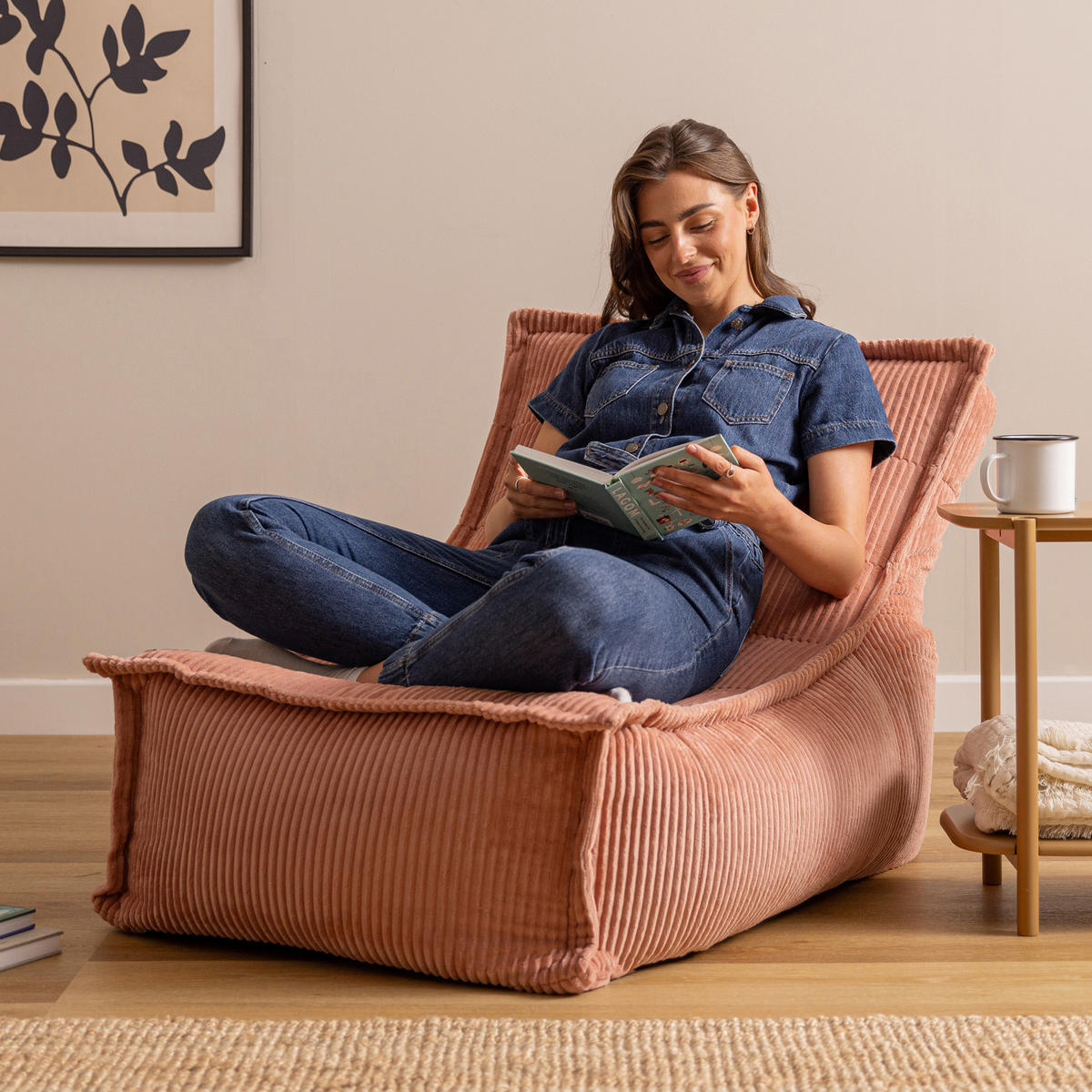 SITZSACK Liege Dolce Cord - Pink, Textil (75/75/96cm) - icon
