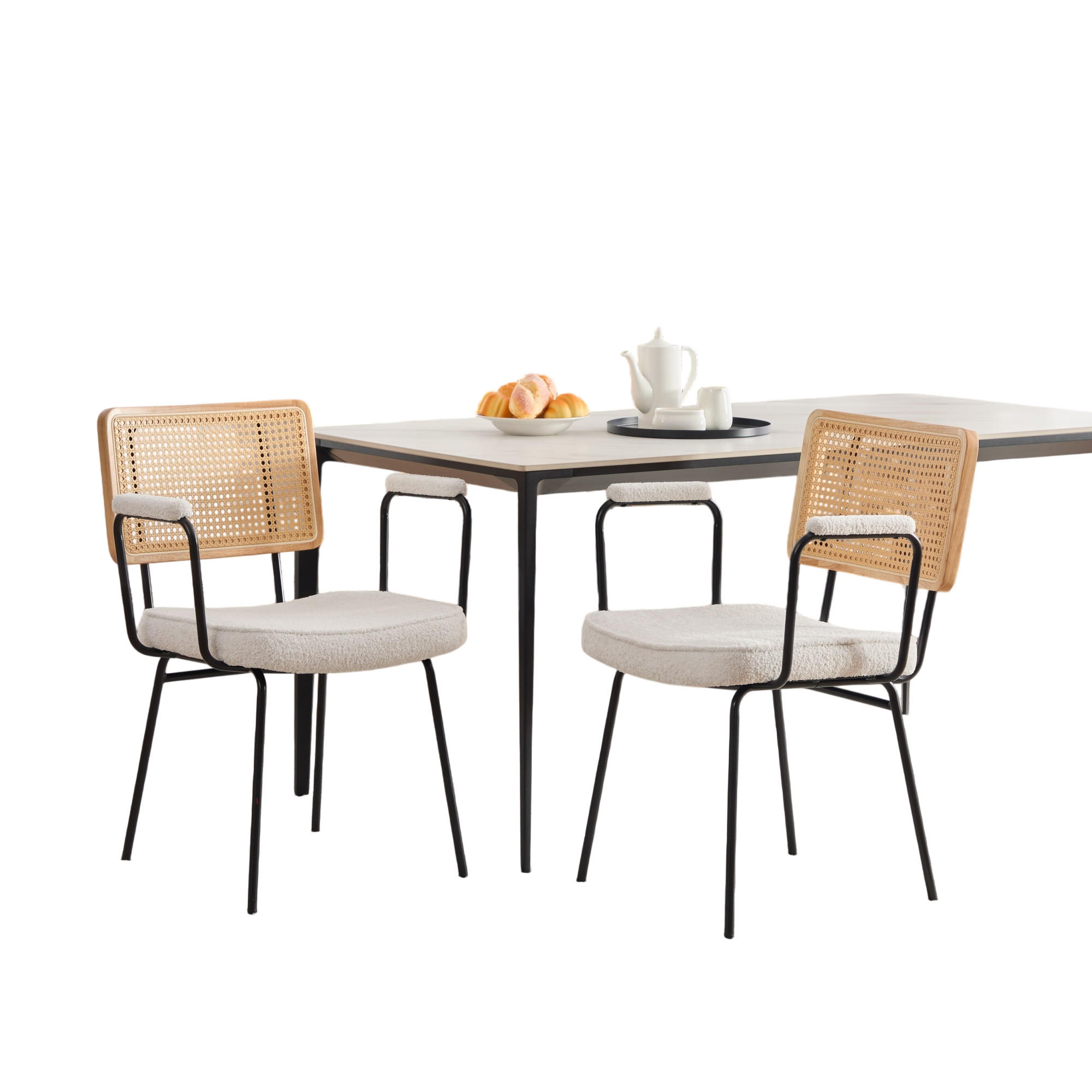 ComfortXL Armlehnstuhl-Set Creme 58x82x62.5 cm