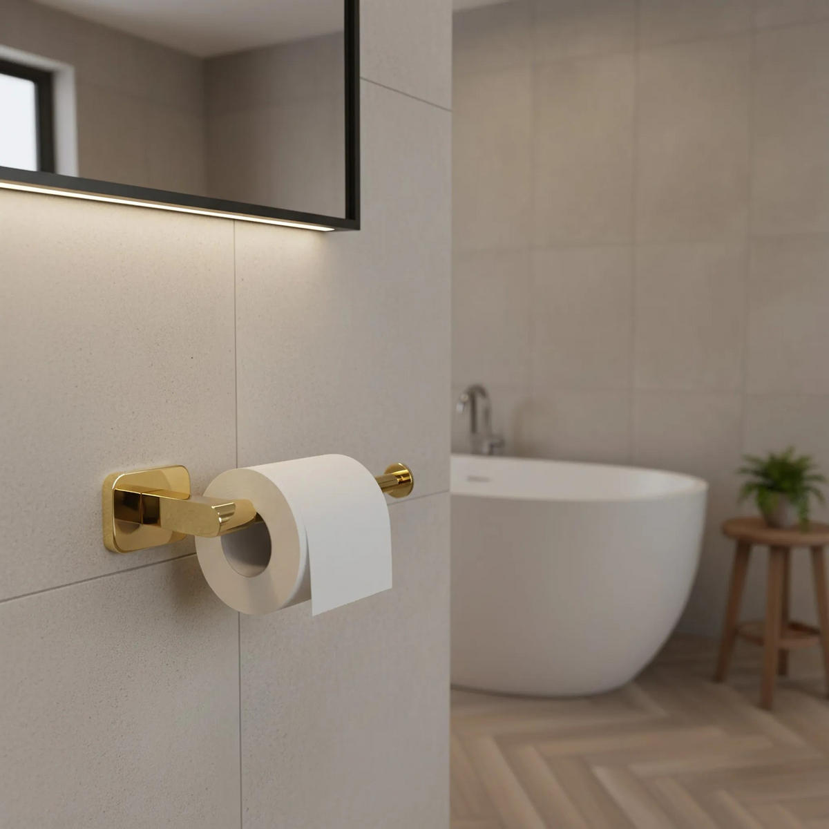HALTER Für Toilettenpapier Rea 5909 Nico Gold - Goldfarben, Metall (7/4/18cm) - REA