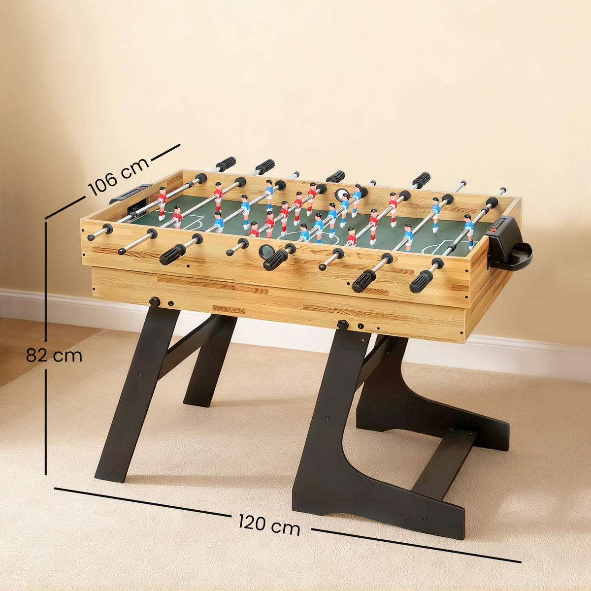 MULTISPIELTISCH DE-18854 Helles Nussbaum - Walnussfarben, Holzwerkstoff (106/120cm) - ComfortXL
