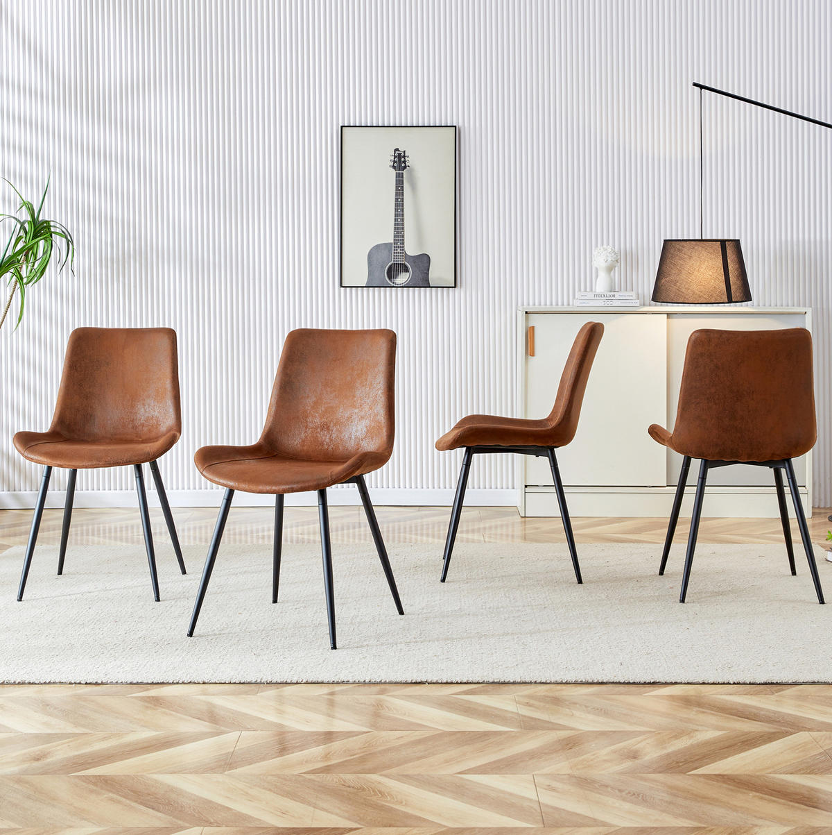 ESSZIMMERSTÜHLE Braun mit Metallgestell und ergonomischer Rückenlehne - Braun, Metall (47/83/50cm) - MIVRAY