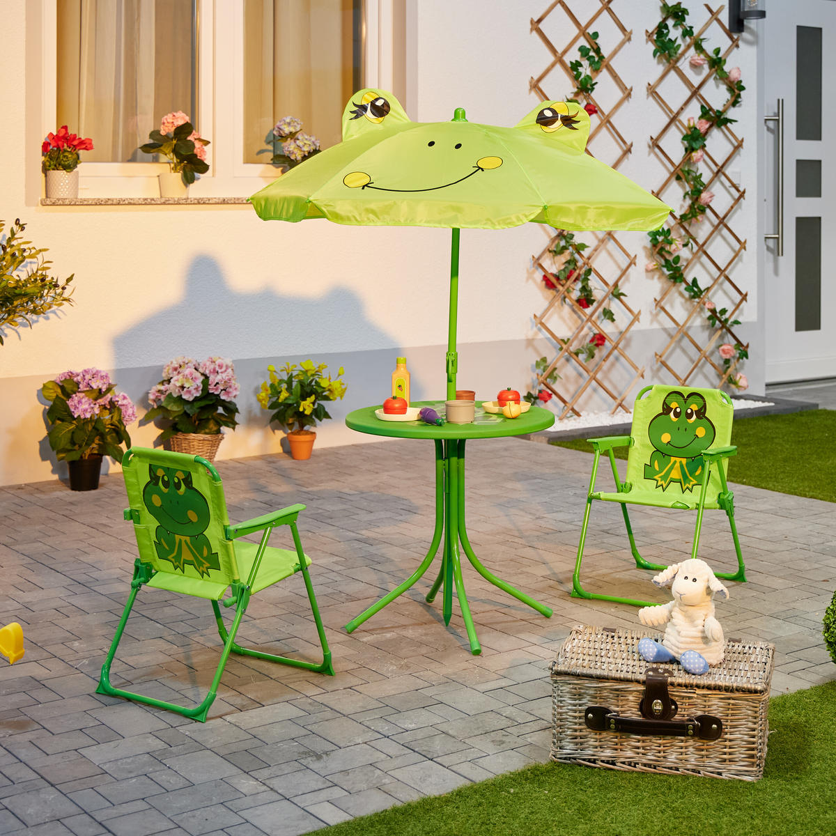 CAMPING-KINDERSITZGRUPPE - Multicolor, Kunststoff/Textil - Relaxdays