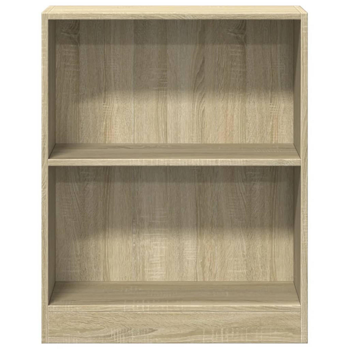 BÜCHERREGAL mit 2 Fächern 60/24/76 cm aus Holzwerkstoff Sonoma-Eiche Dekor - Sonoma Eiche, Holz (60/76/24cm) - vidaXL