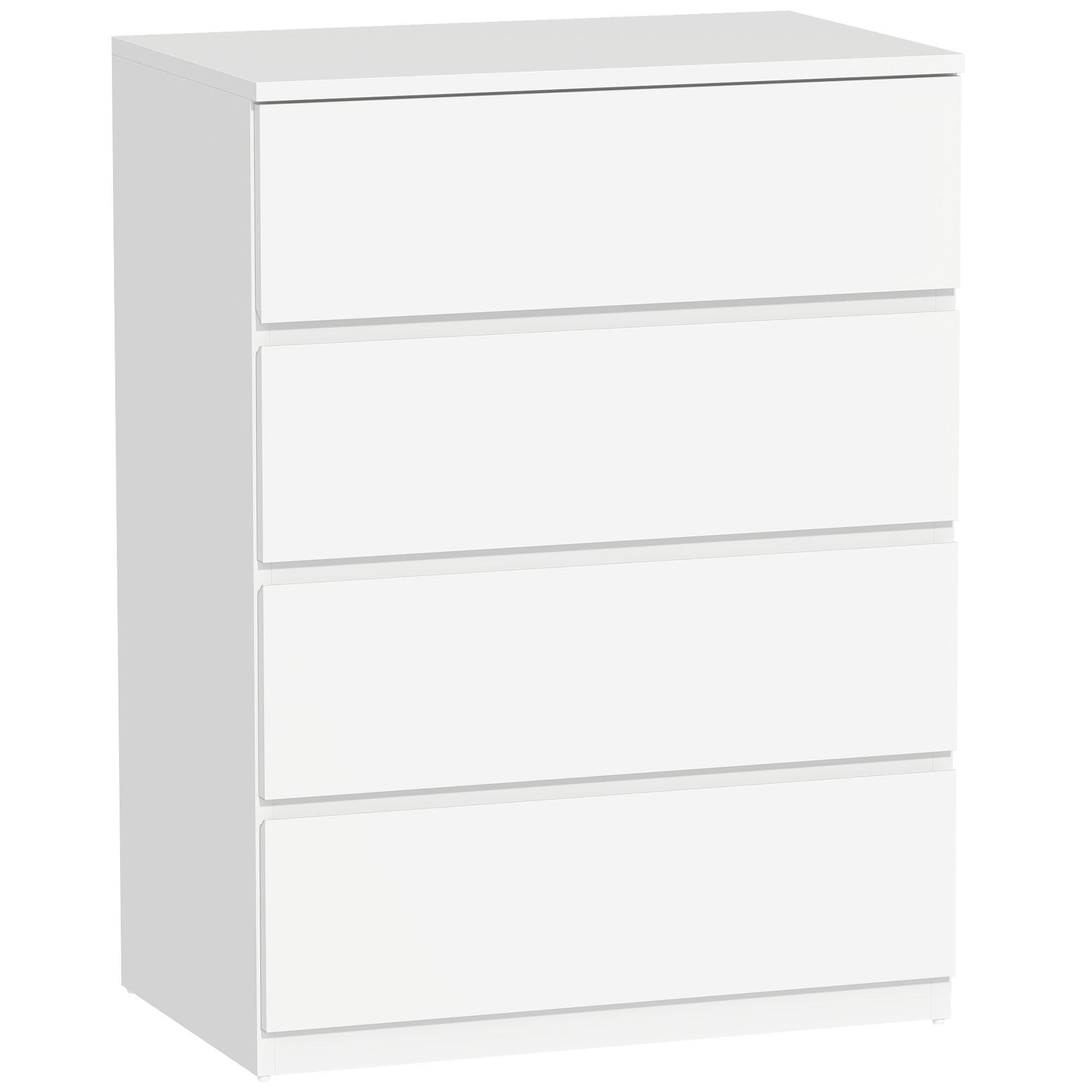 KOMMODE Weiß grifflos 60/40/80 cm - Weiß, Holzwerkstoff (60/80/40cm) - PANGIVO