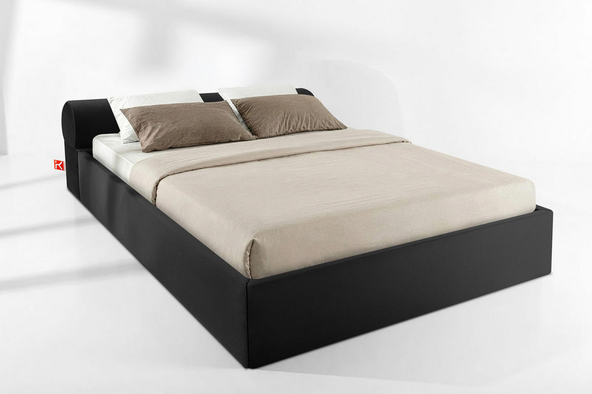 POLSTERBETT LUNEO - Schwarz, Holz/Holzwerkstoff (202/204cm) - KONSIMO®