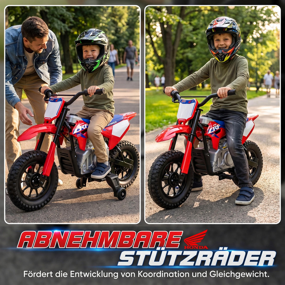 KINDER Motocross Stahl Kunststoff Rot - Rot, Metall (104/55/67cm) - AIYAPLAY