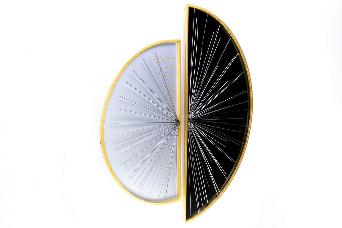 WANDDEKO Schwarz-Weiß 91/81 cm - Schwarz, Metall (4.75/81/4cm) - KUNSTLOFT