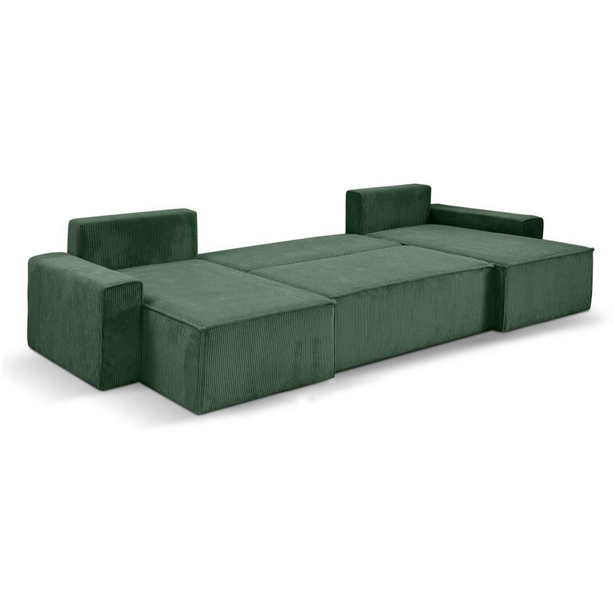 WOHNLANDSCHAFT Hektor U mit Schlaffunktion grün - Grün, Textil (377/94/152cm) - Beautysofa