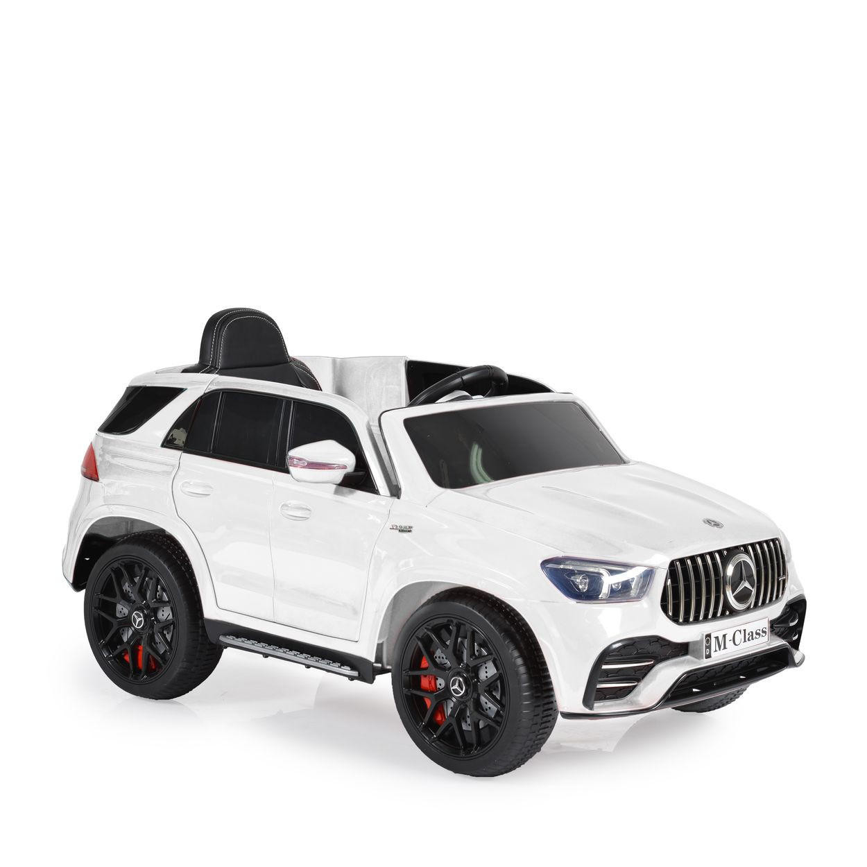 ELEKTROAUTO Mercedes M Klasse W166 weiß EVA-Reifen, Fernbedienung, Musik - Weiß, Kunststoff (112/71/59cm) - Moni