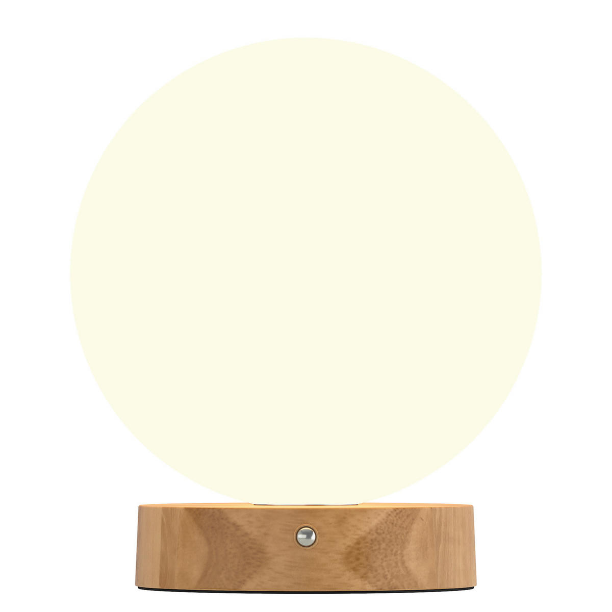 AKKU-TISCHLEUCHTE - Opalglas / Pinie massiv - Weiß / Pinie Hell - Weiß, Glas/Holz (18/18/21cm) - home24