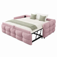 SCHLAFSOFA 90/190 cm & 180/190 cm in Rosa ausziehbar mit Lattenrost - Rosa, Holzwerkstoff/Textil (90/190cm) - CHICFURN
