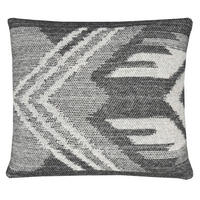 WOLLKISSEN Mochica schwarzes Ornament, quadratisch 45x45 - Anthrazit/Hellgrau, Textil (45/45/12cm) - Malagoon