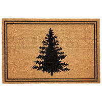FUSSMATTE Naturfarben 60/90 cm Weihnachtsmotiv Kokosfasern Manapao - Naturfarben, Textil (60/90cm) - Beliani