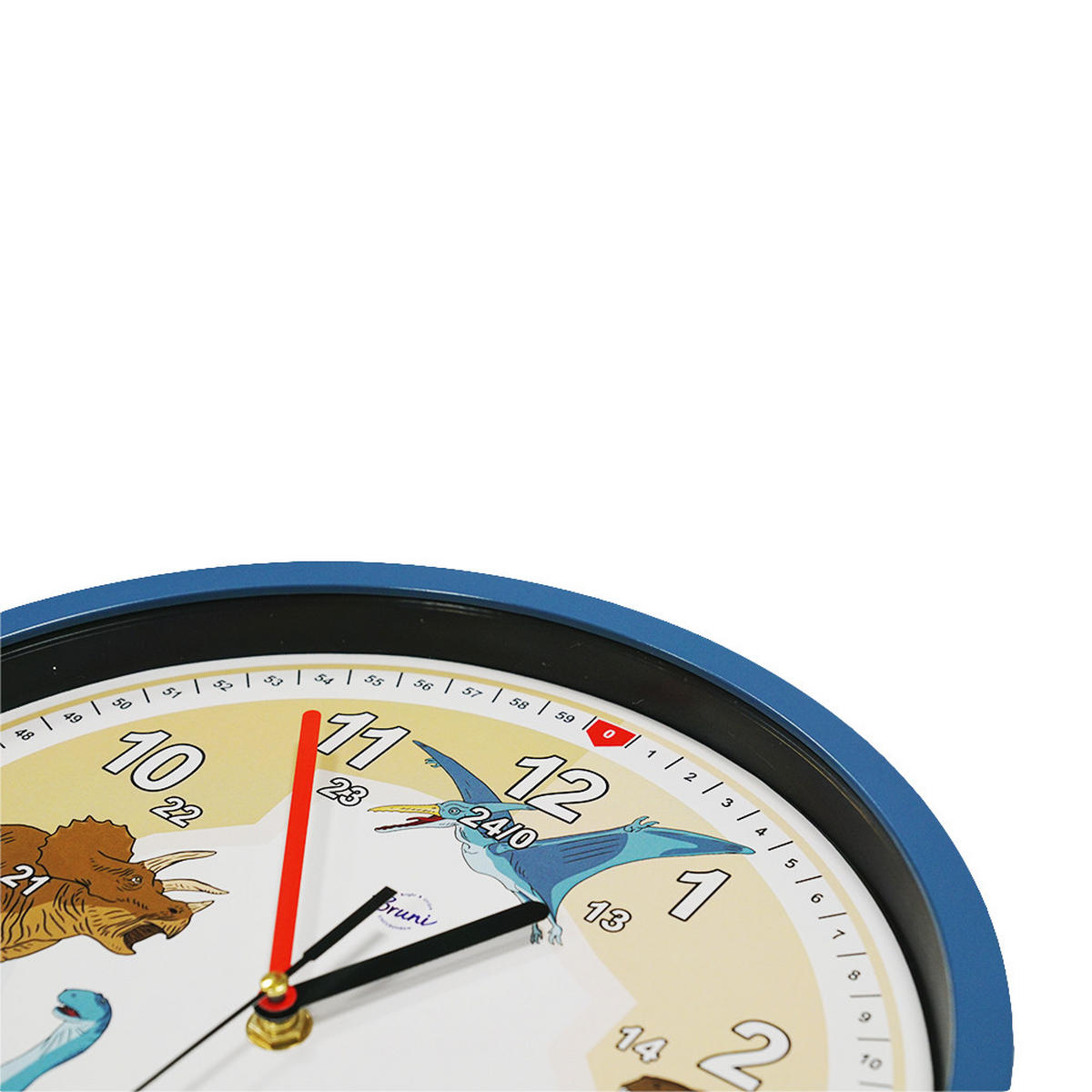 KINDERWANDUHR DINO, bruchsichere Wanduhr - Blau, Kunststoff (3.8/29/29cm) - Bruni