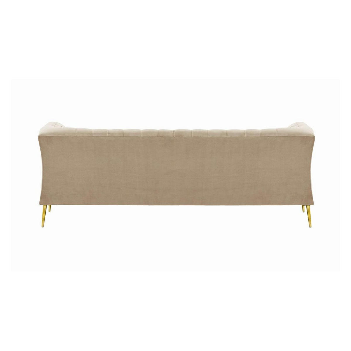2,5-SITZER-SOFA Chesterfield Modern-Velluto 2 - Creme, Holz/Textil (209/74/80cm)