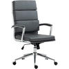 CHEFSESSEL Lederlook grau - Chromfarben/Grau, Textil/Metall (61/107/65cm) - CLP