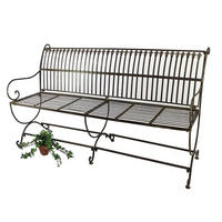 GARTENBANK 3-Sitzer Metall Braun antik 153/60/87 cm - Braun, Metall (153/87/60cm) - DanDiBo