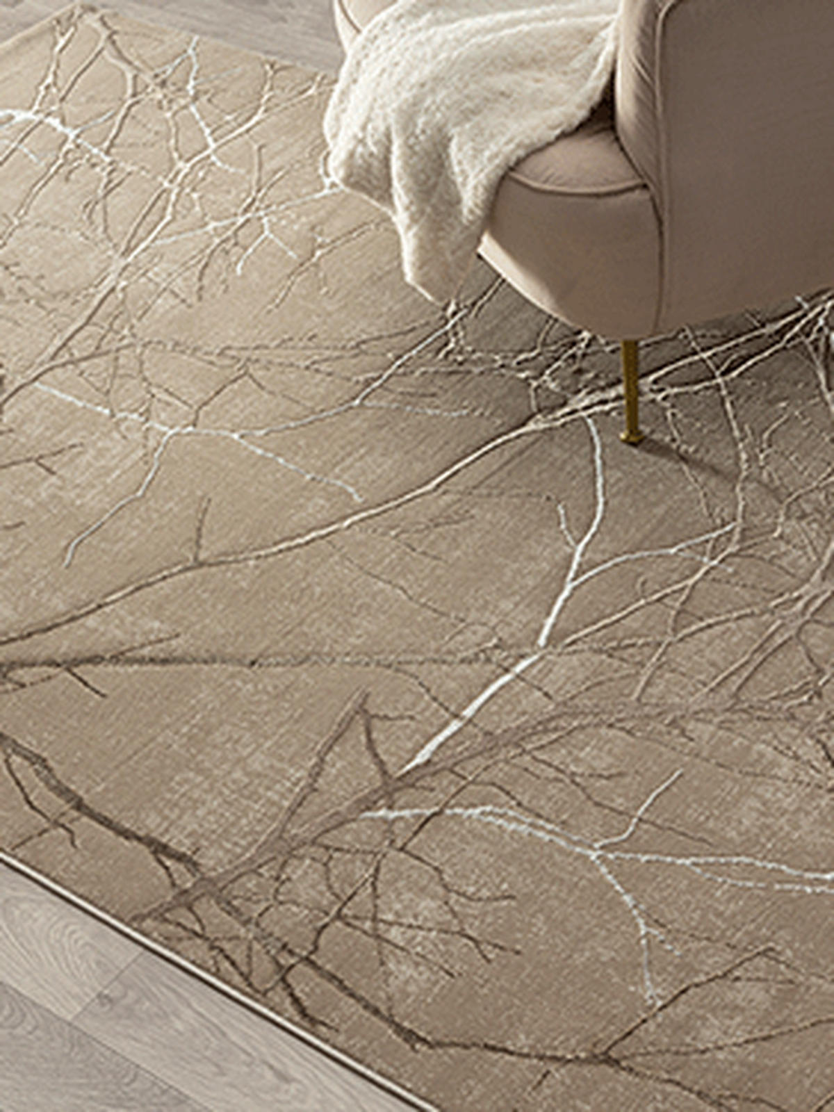 KURZFLORTEPPICH Abstrakt KAVALA Polyester Beige 160 x 230 cm - Beige, Textil (160/230cm) - KADIMA DESIGN