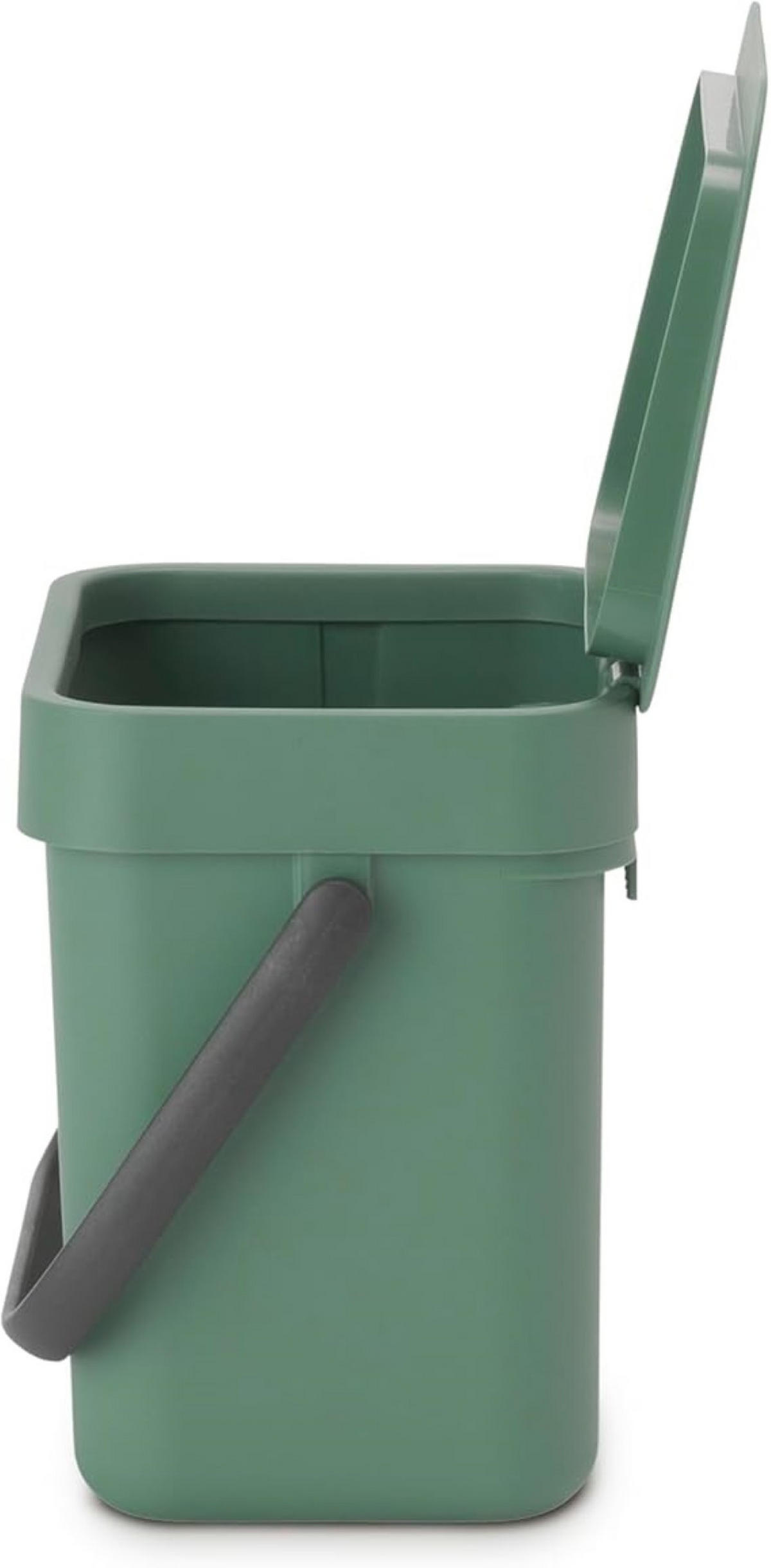 MÜLLEIMER Mit Stay Open Deckel 3 Liter 17,4 x 18,8 x 13,9 cm Kunststoff Dunkelgrün - Grün, Kunststoff (18.8/17.4/13.9cm) - PROREGAL