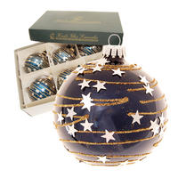 CHRISTBAUMKUGELN Sternenmeer Blau 8cm (Glas / 6 Stk.) - Blau, Glas (8/8/8cm) - Krebs Glas Lauscha