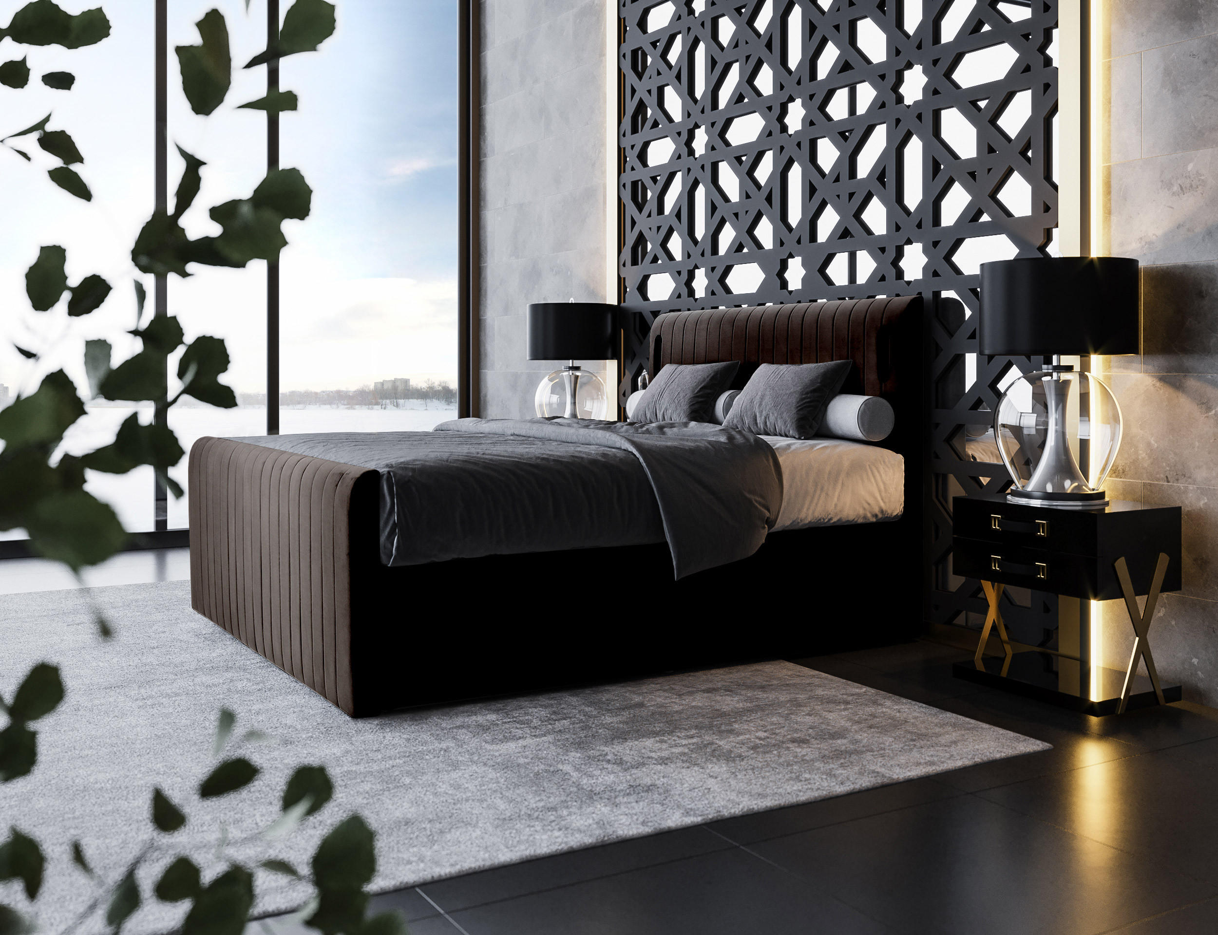 Thumbnail - wonello Boxspringbett, Braun, Textil, H3, Höhe ca. 20 cm, 180x200 cm, Schlafzimmer, Betten, Boxspringbetten