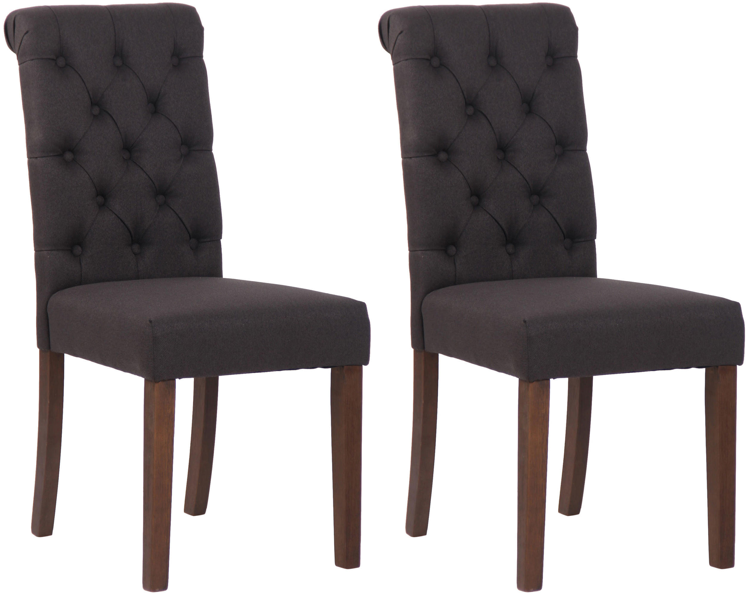 ESSZIMMERSTÜHLE 2er-Set WALES Stoff 98x45x63 cm schwarz Holz - Schwarz, Holz (45/98/63cm) - DELUKE