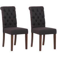 ESSZIMMERSTÜHLE 2er-Set WALES Stoff 98x45x63 cm schwarz Holz - Schwarz, Holz (45/98/63cm) - DELUKE