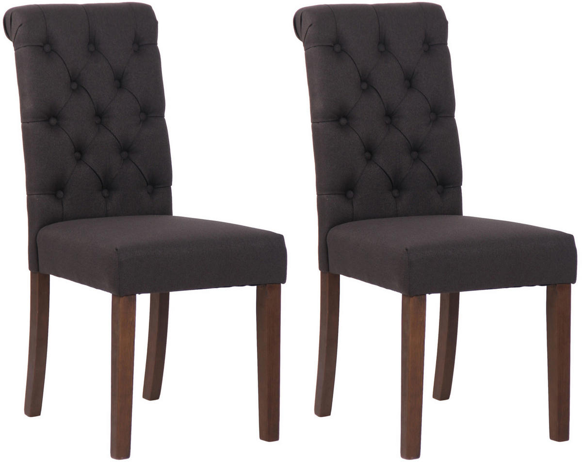 ESSZIMMERSTÜHLE 2er-Set WALES Stoff 98x45x63 cm schwarz Holz - Schwarz, Holz (45/98/63cm) - DELUKE