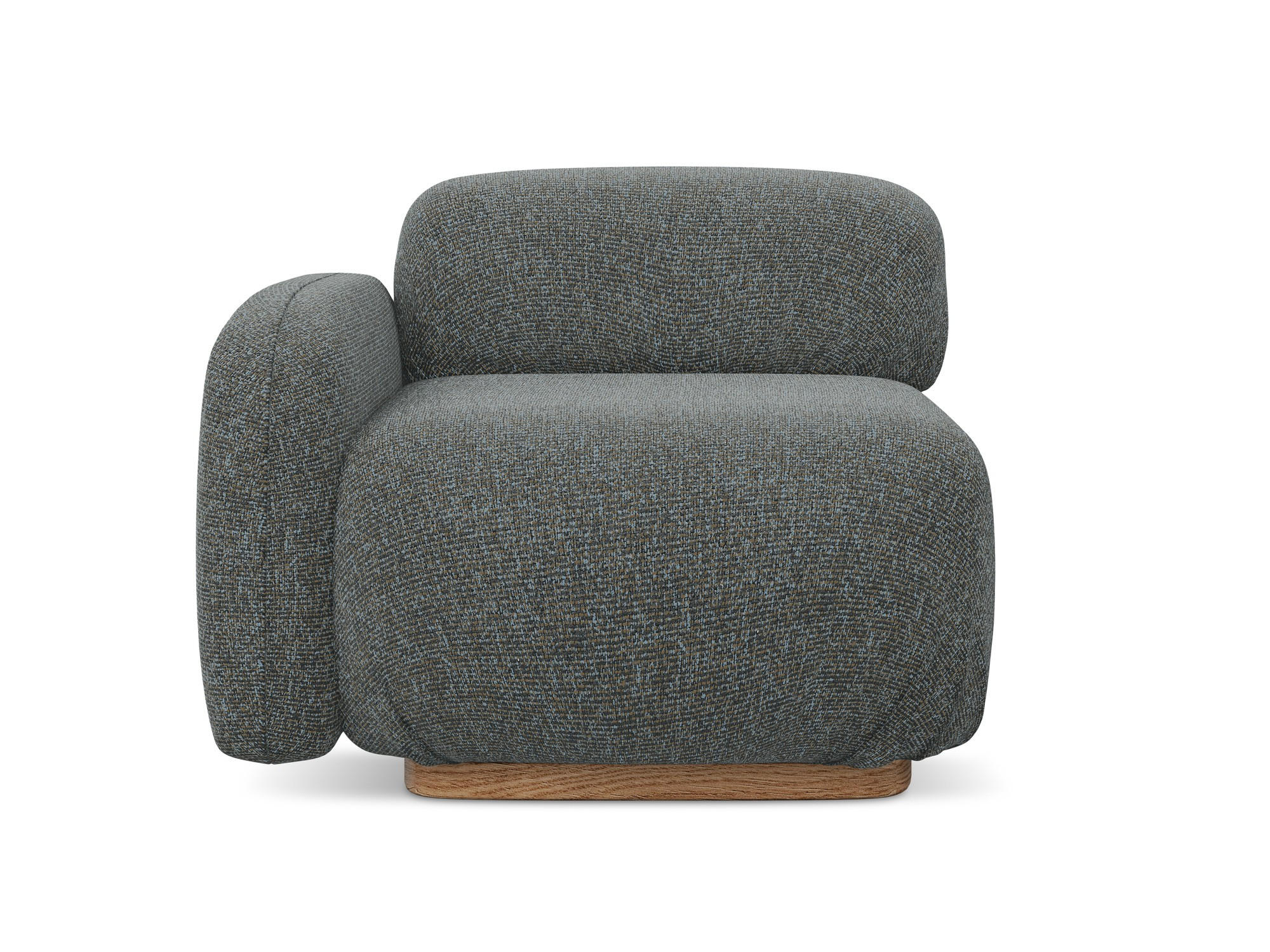 SOFAELEMENT Links Strukturstoff Stoff Grau - Dunkelgrau/Braun, Holz/Textil (95/73/95cm) - Makamii