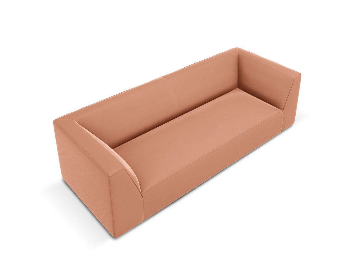 SOFA Ruby aus Samt rosa 3 Sitzplätze - Pink, Textil (93/69/232cm) - Micadoni