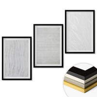 WANDBILDER 3er-Set - 40x60 cm Schwarzer Rahmen - Helle Sandmusterstrukturen - Schwarz, Kunststoff (40/60cm) - ArtPrintCave