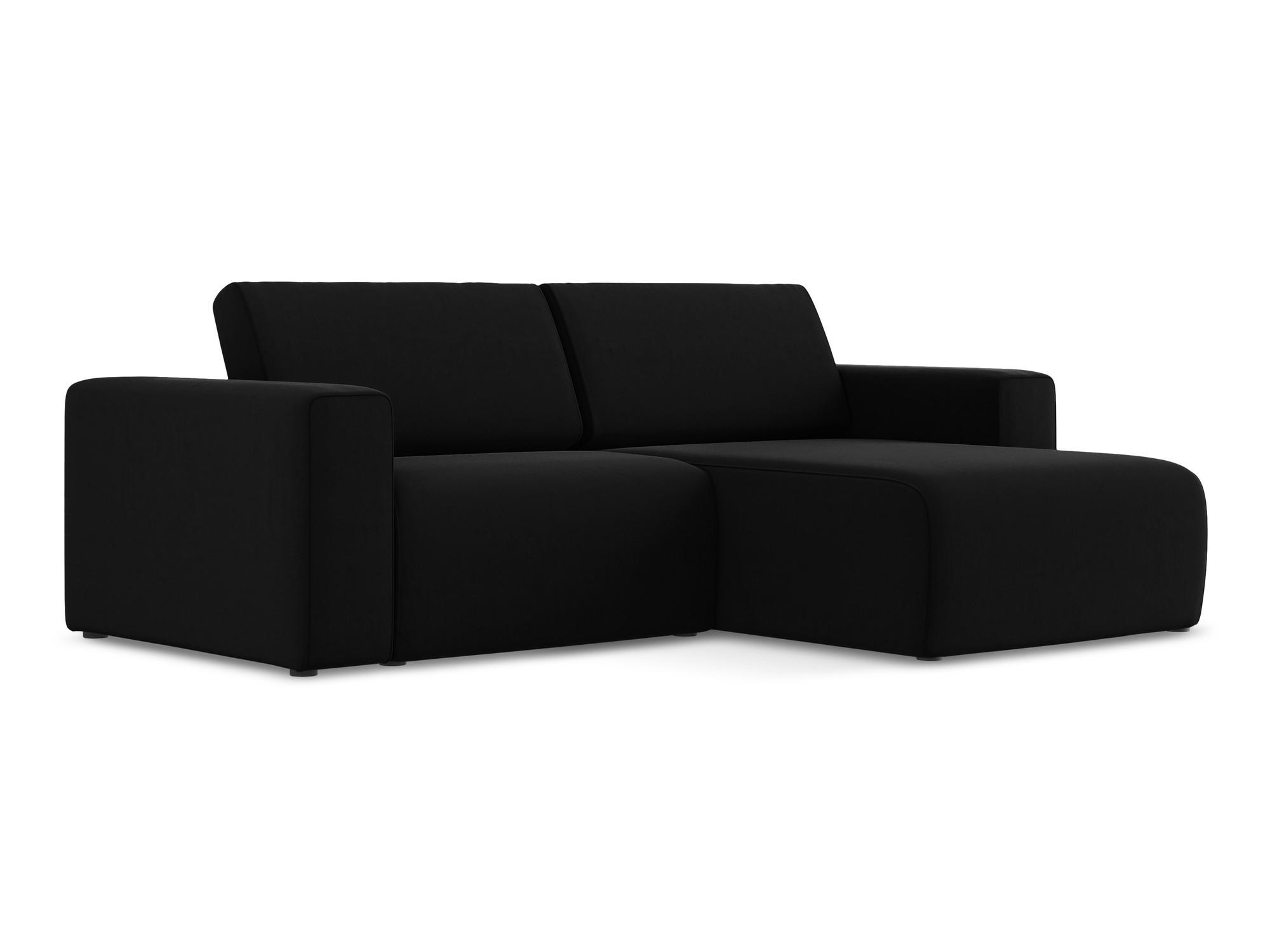 ECKSOFA Rechts Samt Stoff Schwarz - Schwarz/Grau, Kunststoff/Textil (224/167cm) - Makamii