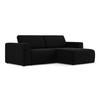 ECKSOFA Rechts Samt Stoff Schwarz - Schwarz/Grau, Kunststoff/Textil (224/167cm) - Makamii